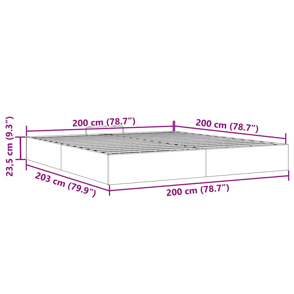 Otomanski okvir kreveta bez madraca 200 x 200 cm baršunasti