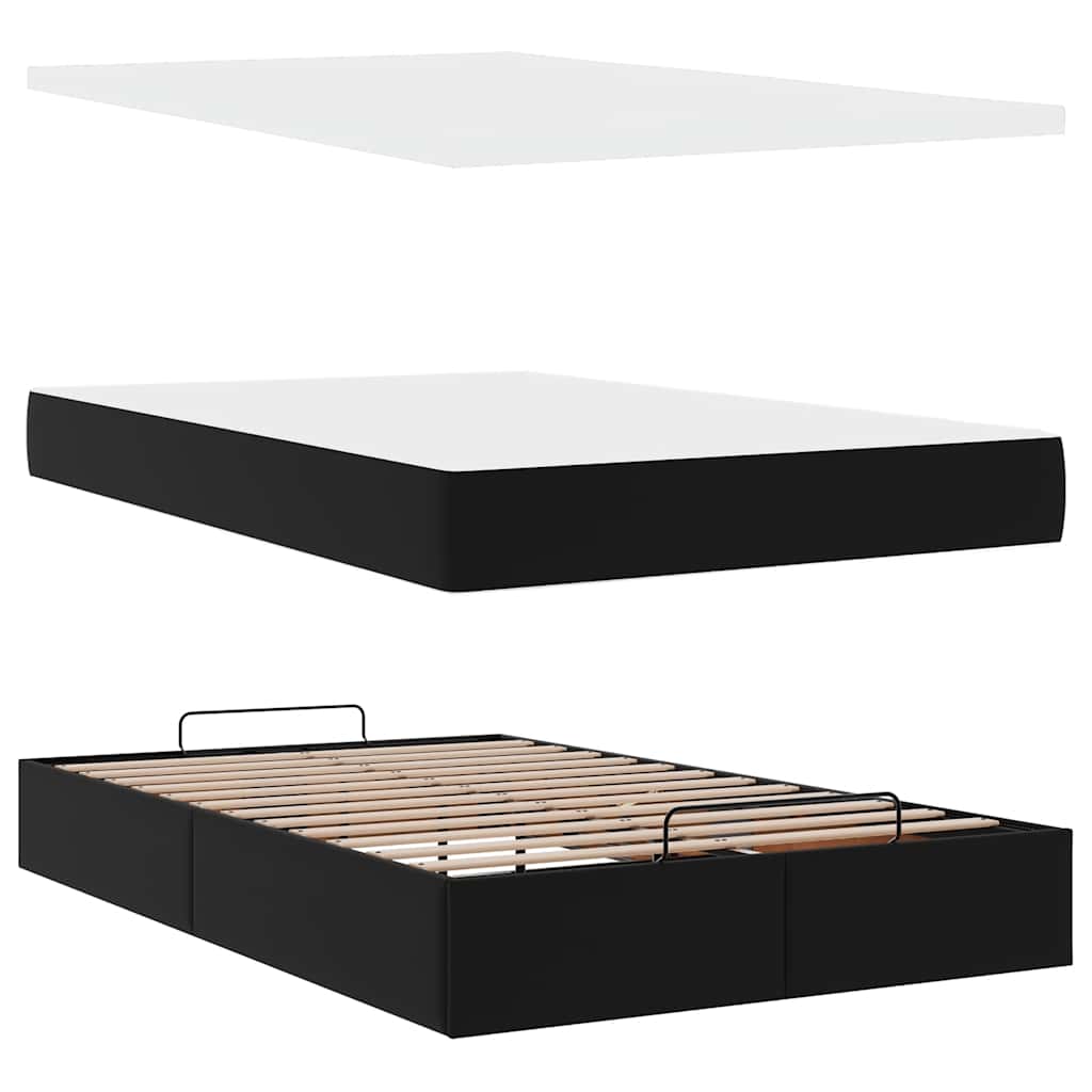 Otomanski okvir kreveta s madracem crni 120x200cm umjetna koža