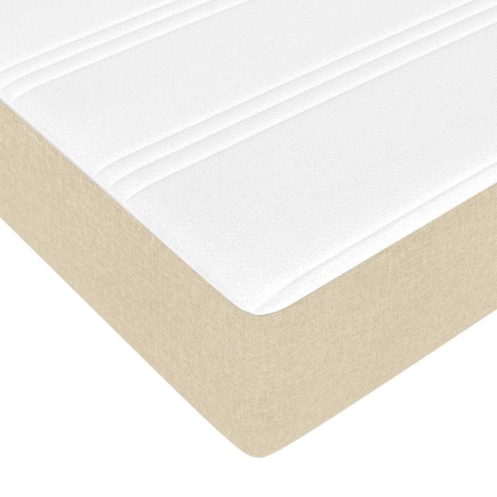 Otomanski krevet s madracem krem 140x200 cm tkanine