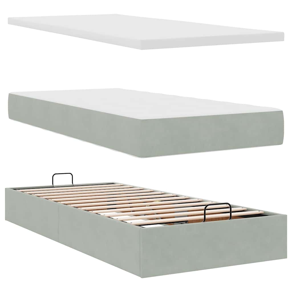 Okvir za krevet s madraca svjetlosivi 80x200 cm baršunasti