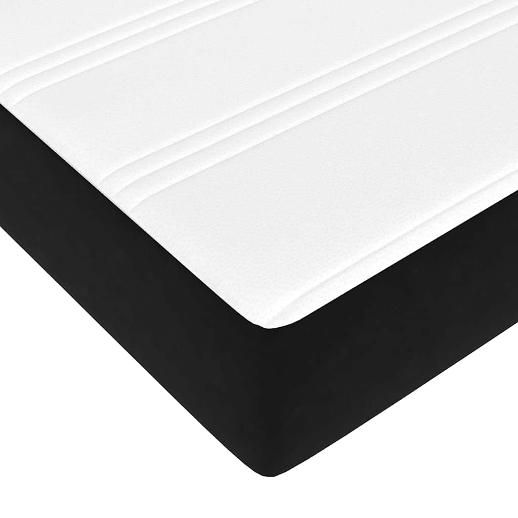 Otomanski krevet s madracem crni 120x200 cm baršunasti