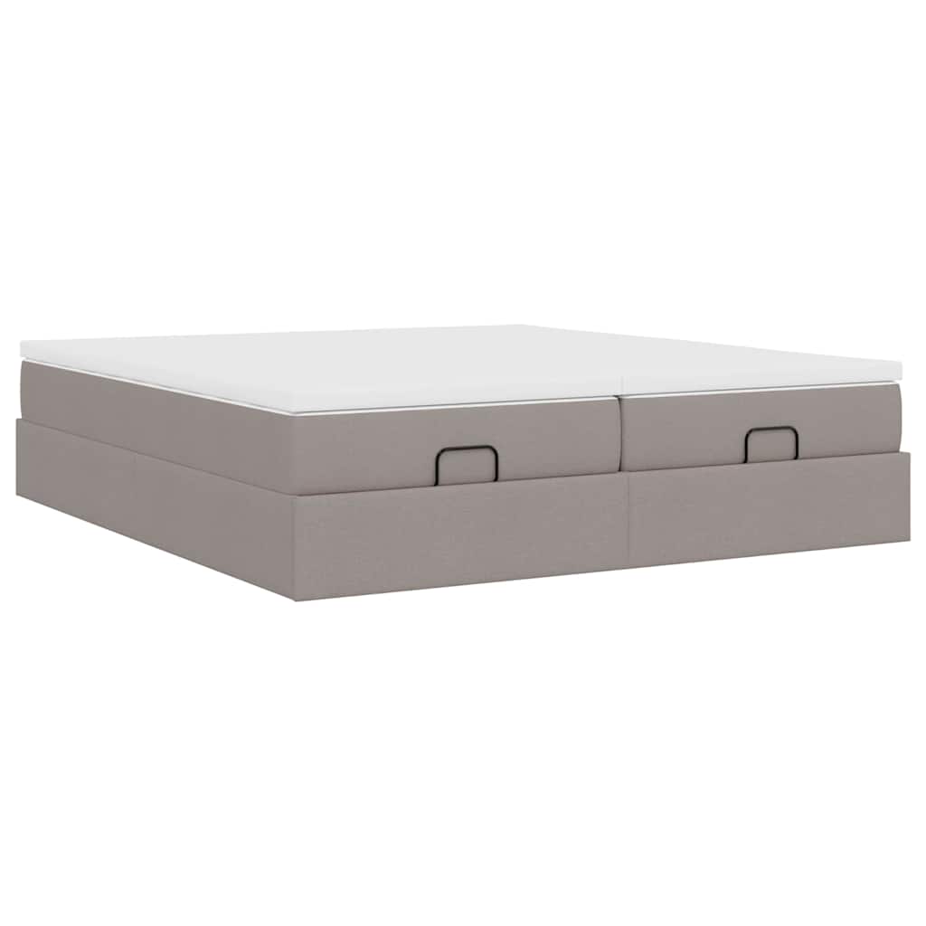 Ottoman krevet s madracima, taupe 160x200 cm, tkanina