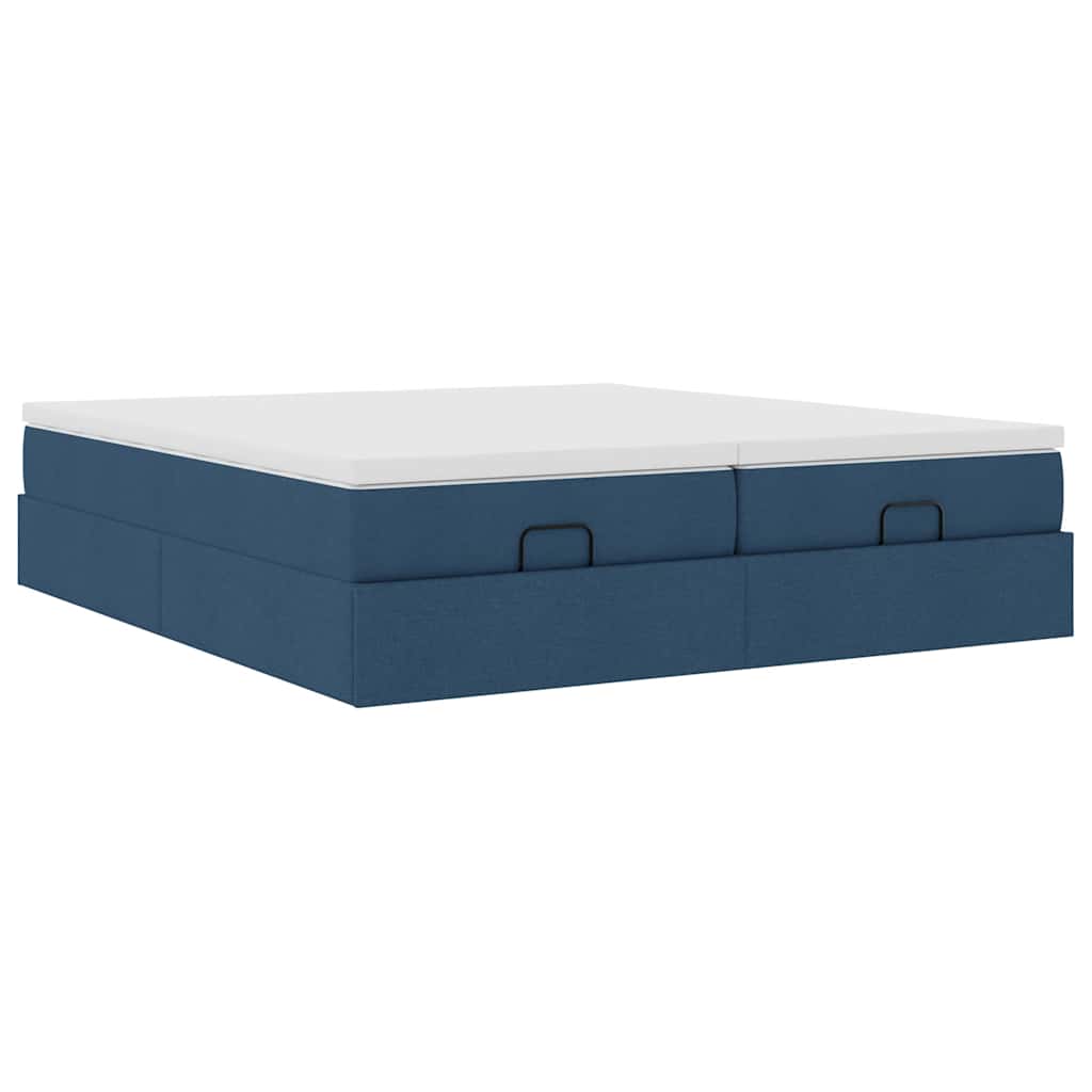 Ottoman krevet s madracima plavi 160x200 cm tkanina