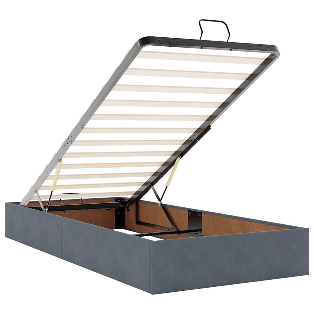 Okvir kreveta s madracima tamnosivi 200x200cm baršunasti