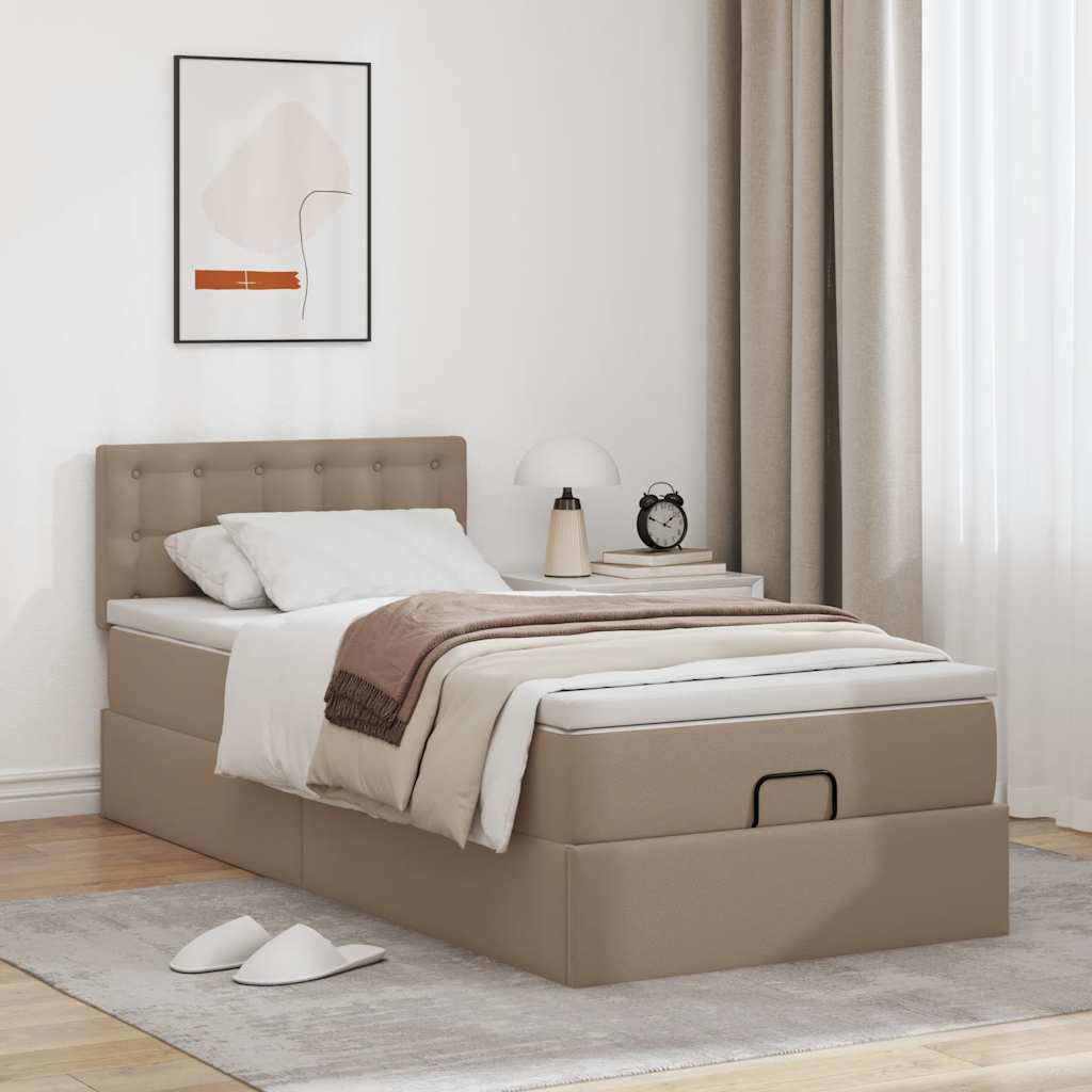 Otomanski krevet s madracem cappuccina 90x190cm umjetna koža