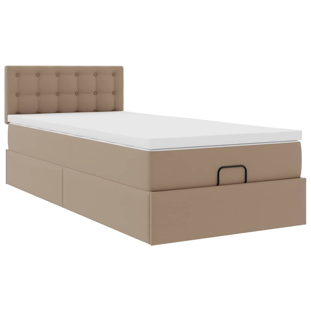 Otomanski krevet s madracem cappuccina 90x190cm umjetna koža