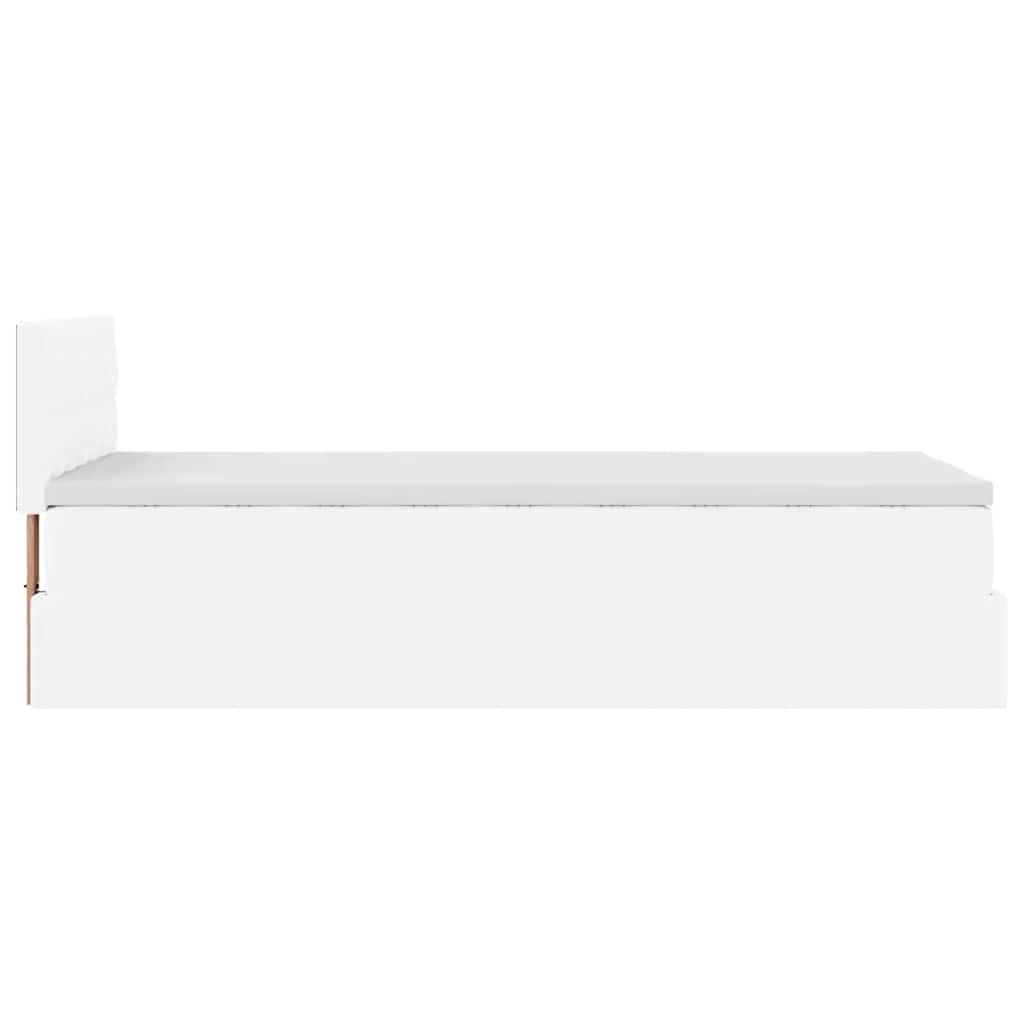 Otomanski krevet s madracem bijeli 90x200 cm umjetna koža