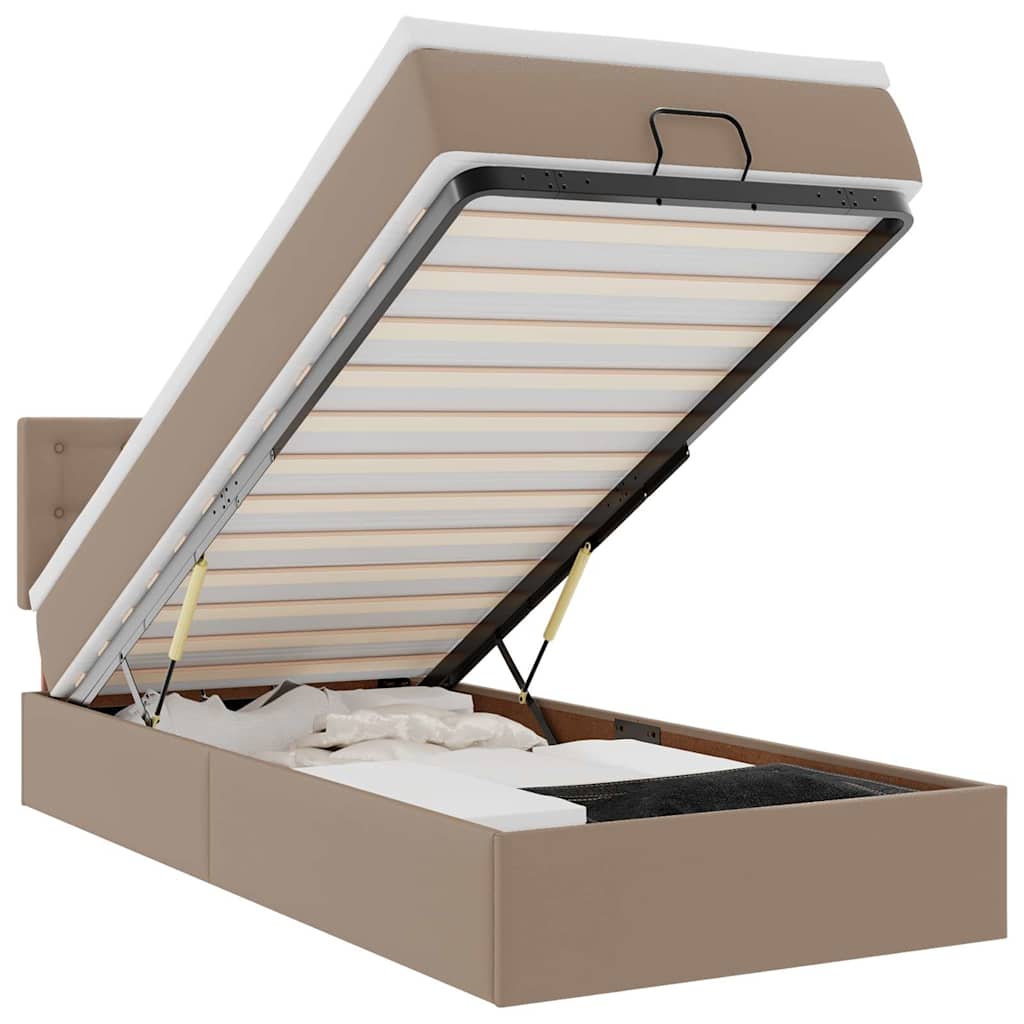 Otomanski krevet s madracem cappuccina 90x200cm umjetna koža