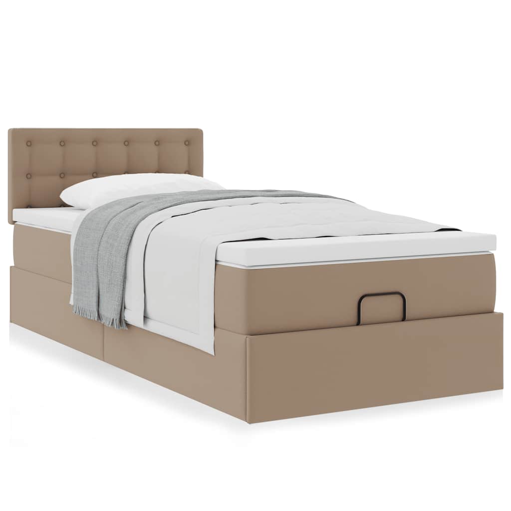 Otomanski krevet s madracem cappuccina 90x200cm umjetna koža