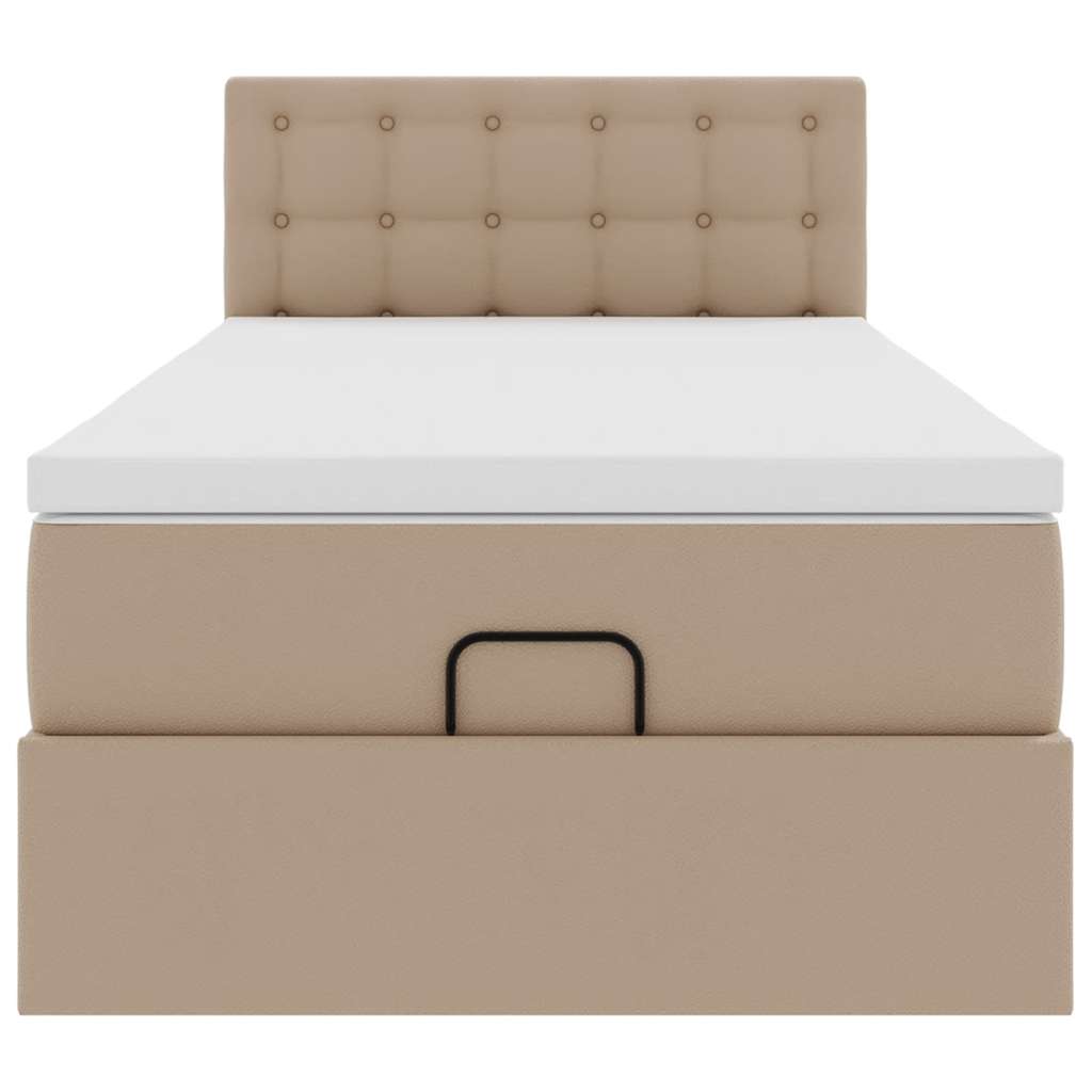 Otomanski krevet s madracem cappuccina 100x200cm umjetna koža