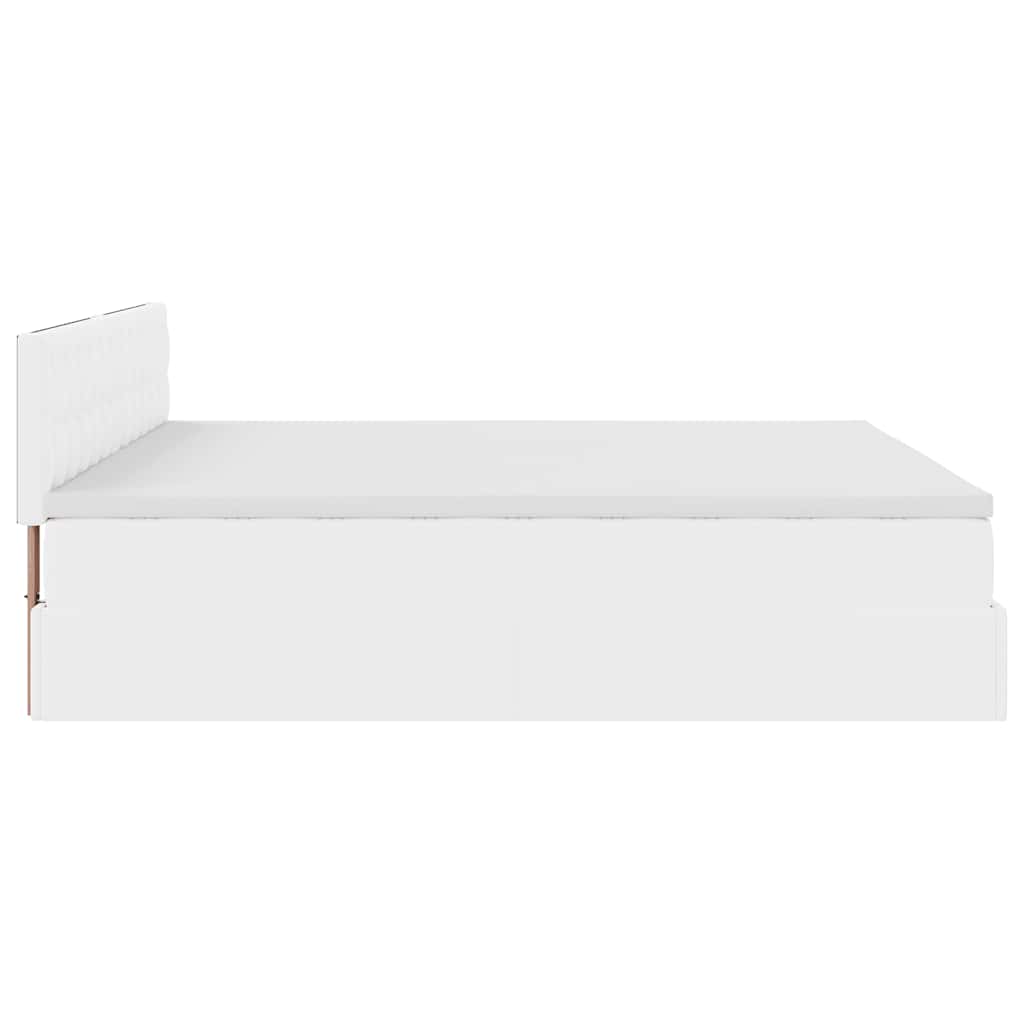Otomanski okvir kreveta s madraca bijela 180x200cm umjetna koža