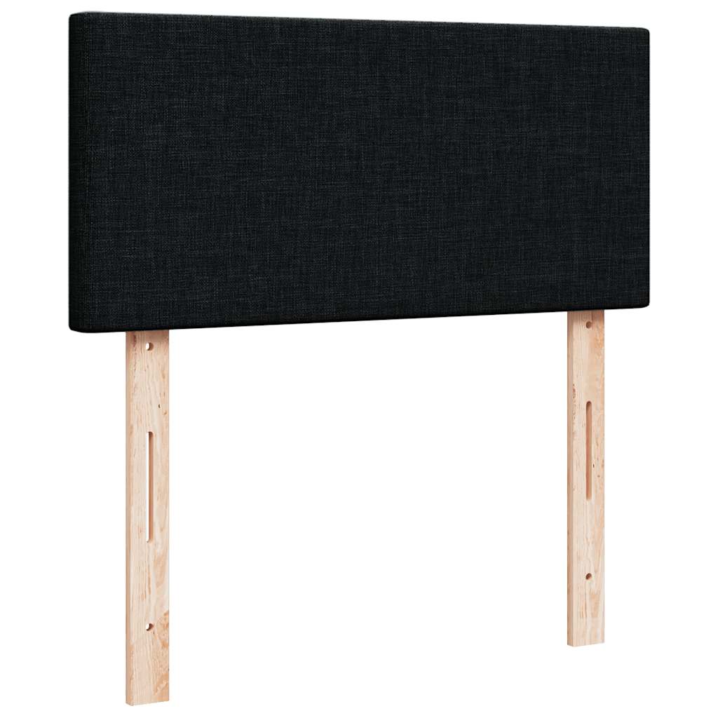 Otomanski okvir kreveta s madraca crni 90x190cm od tkanine