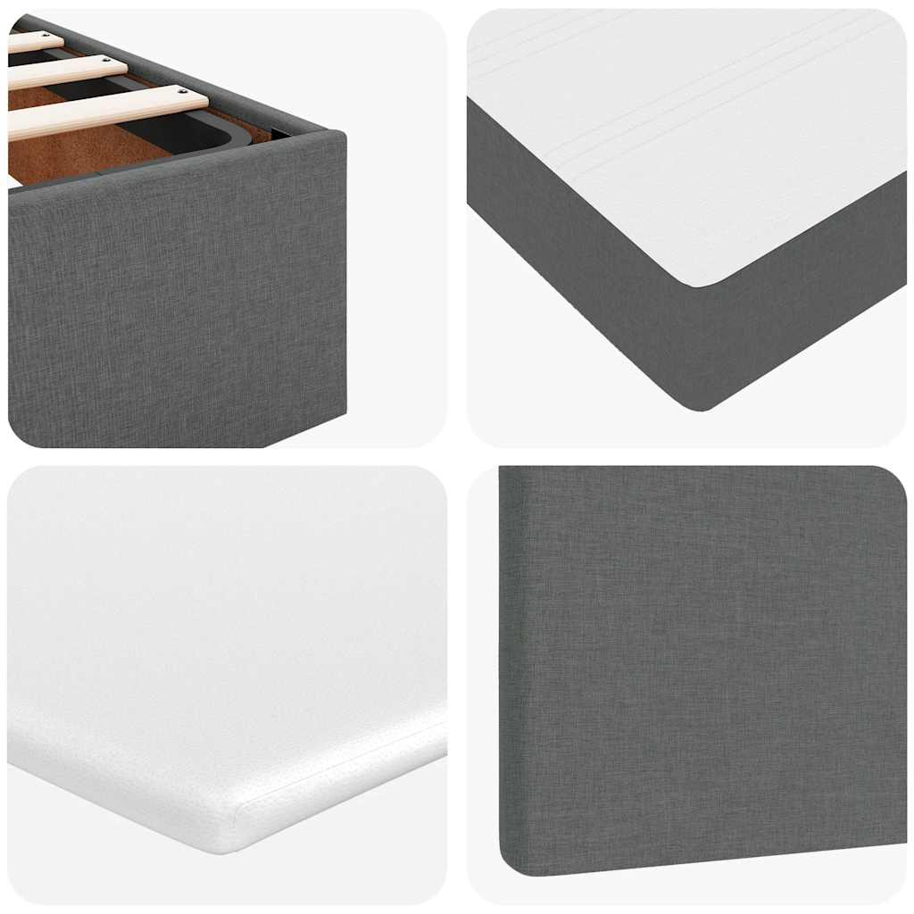 Otomanski krevet s madracem tamnosivi 90x200 cm tkanine