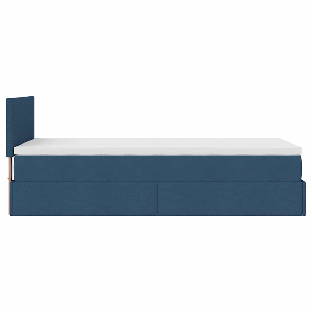Otomanski krevet s madracem plavi 90x200 cm tkanine