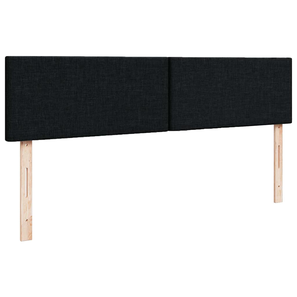Otomanski krevet s madracem crni 140x200 cm tkanine