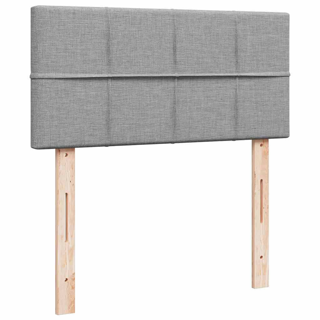 Otomanski okvir kreveta s madraca svijetlosivi 80x200cm tkanine