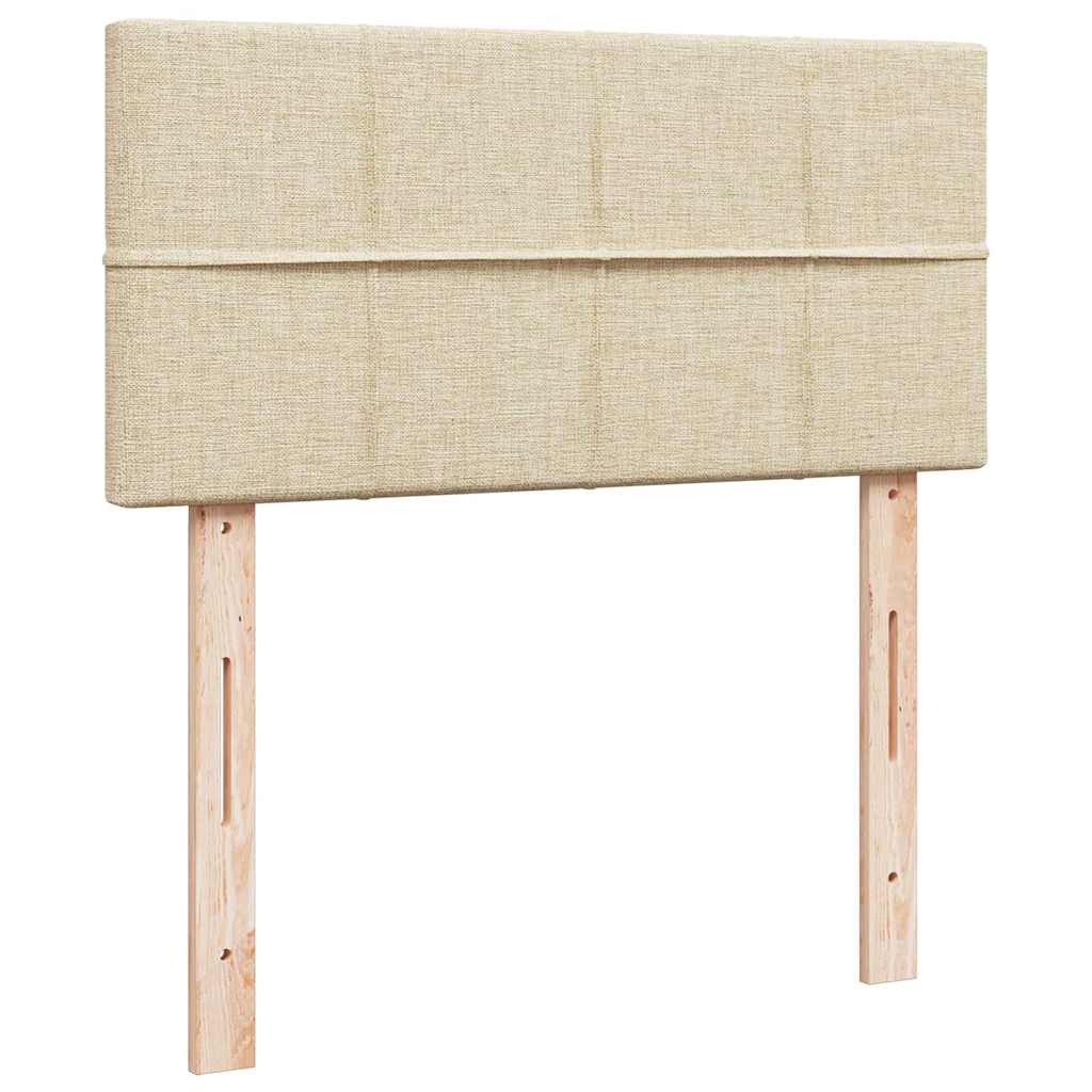 Otomanski okvir kreveta s madraca krem 90x190cm od tkanine