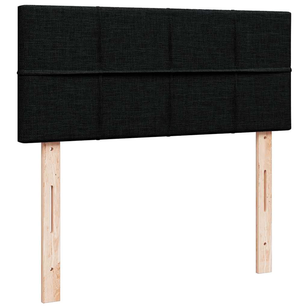 Otomanski krevet s madracem crni 120x190 cm tkanine