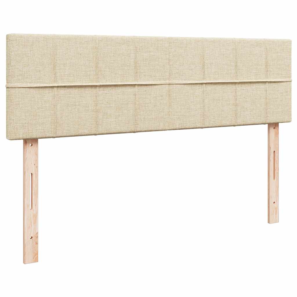 Otomanski krevet s madracem krem 140x190cm od tkanine