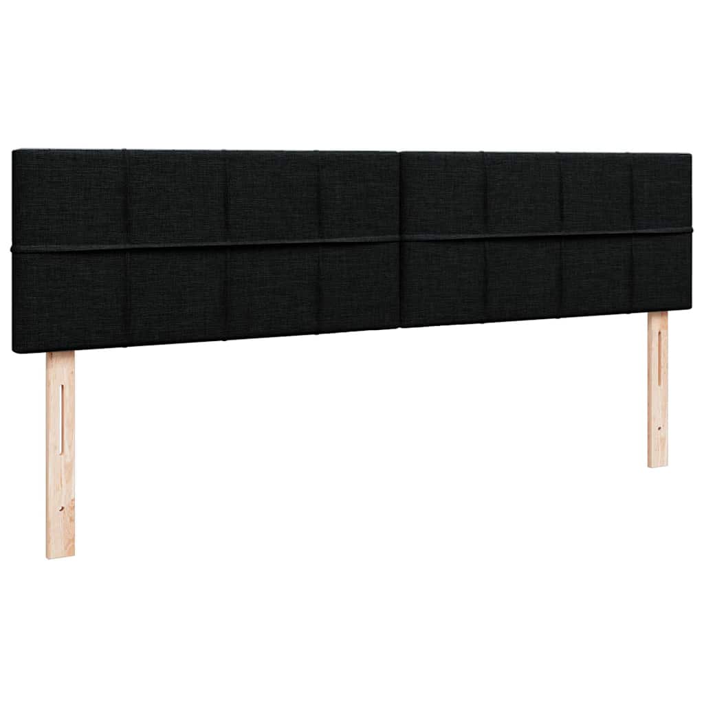 Otomanski krevet s madracem crni 180x200cm od tkanine