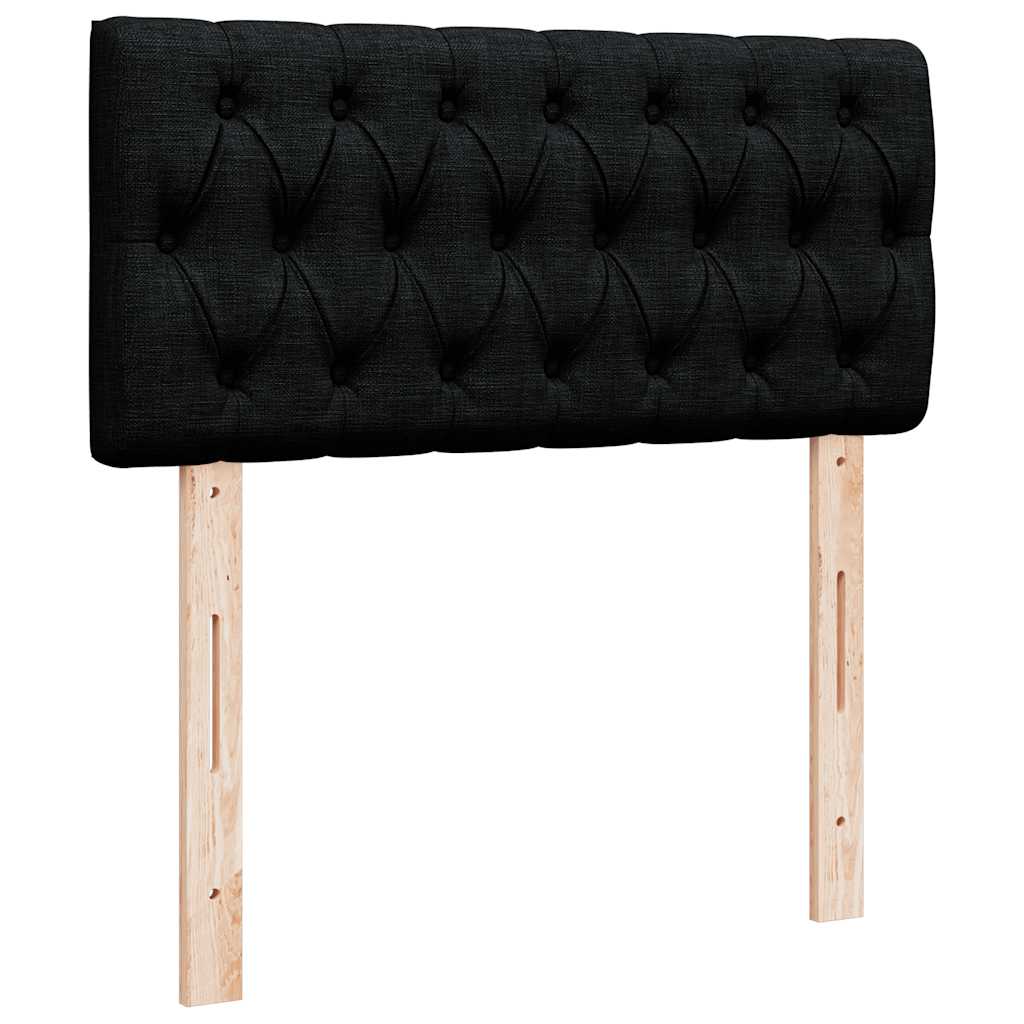 Otomanski krevet s madracem crni 90x200 cm tkanine