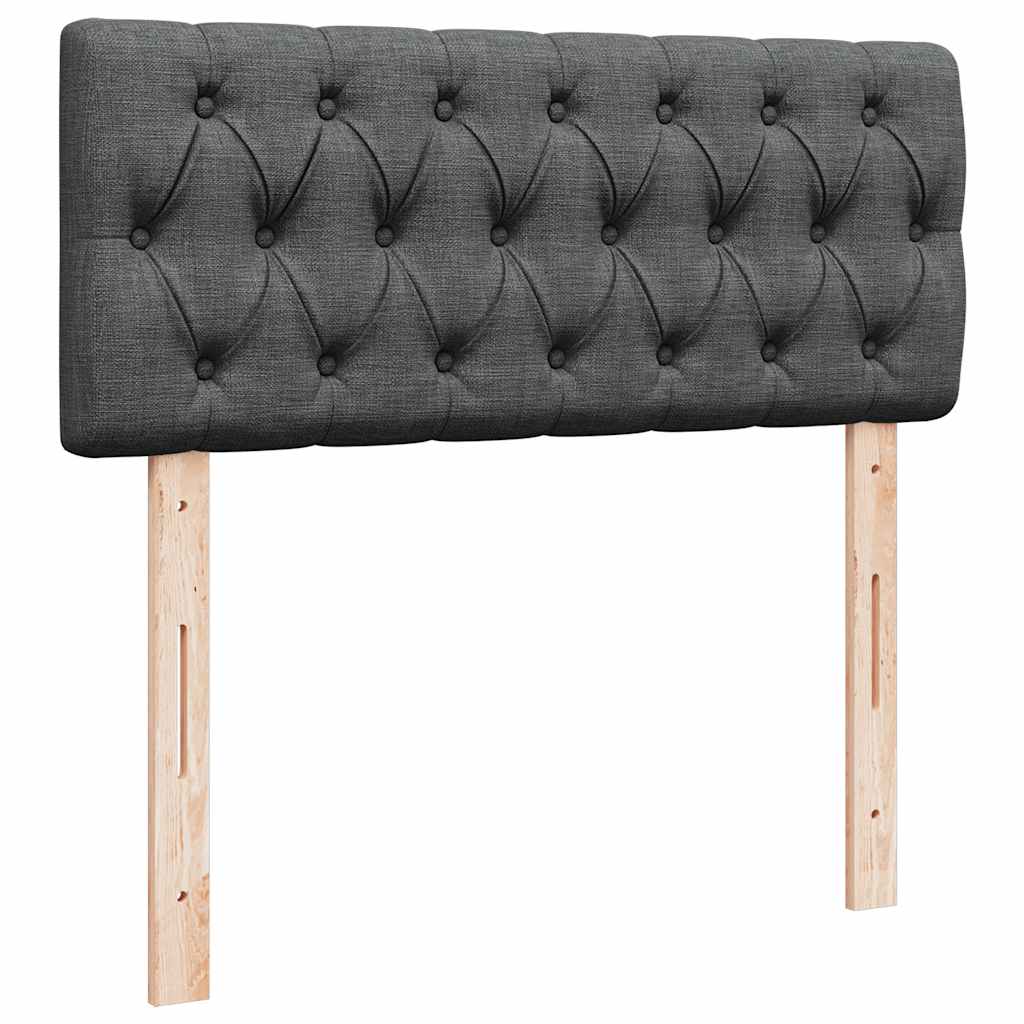 Otomanski krevet s madracem tamnosivi 120x190 cm tkanine