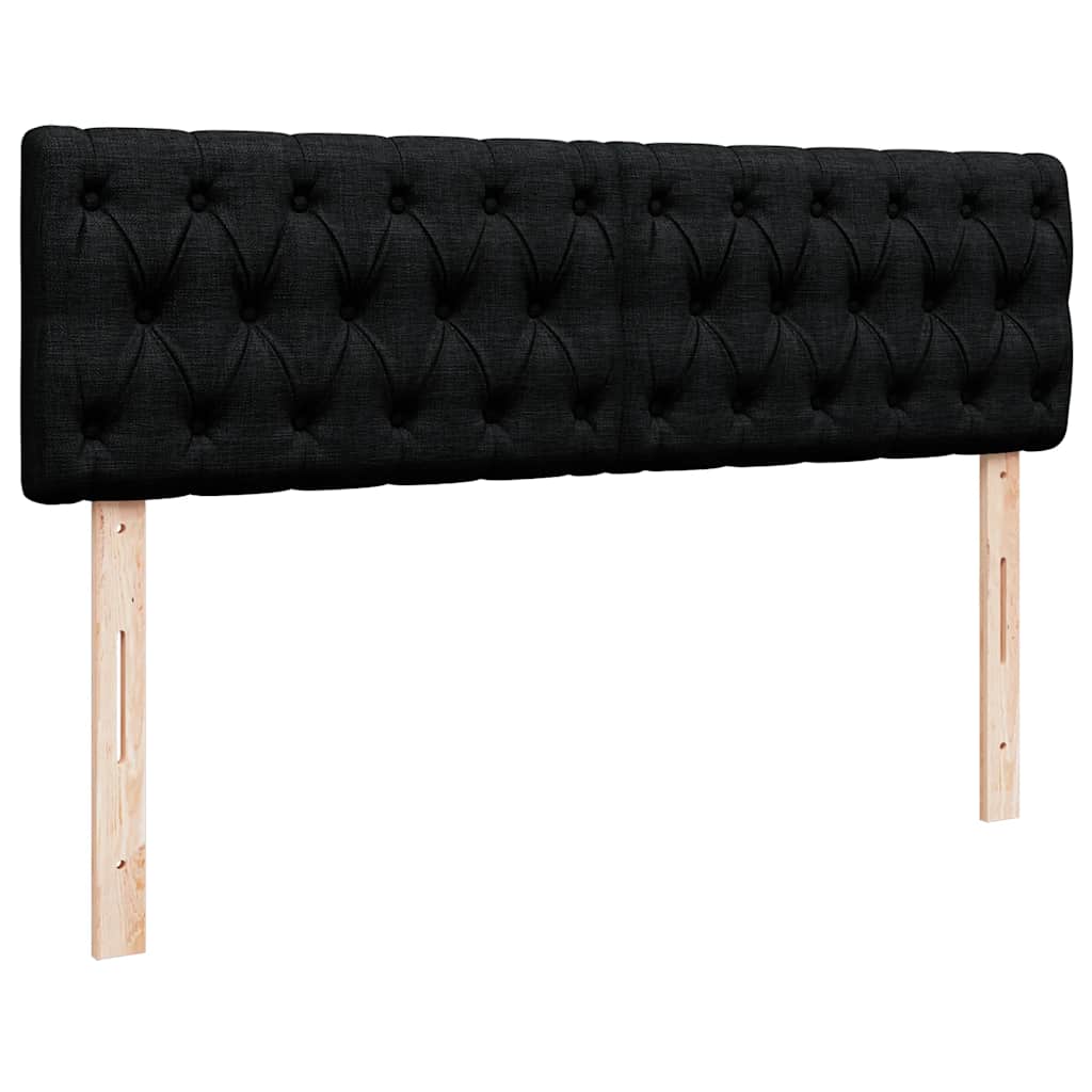 Otomanski krevet s madracem crni 140x190cm od tkanine