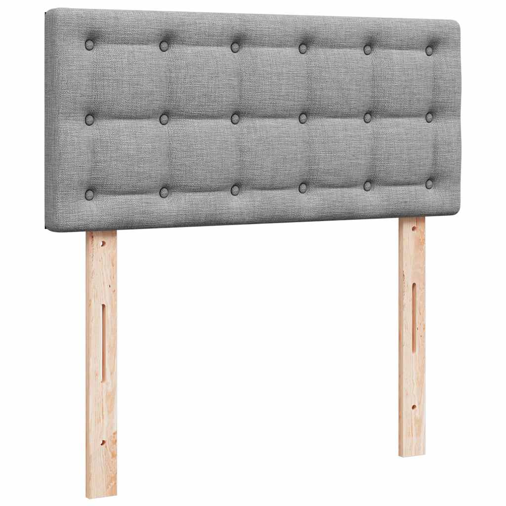 Otomanski okvir kreveta s madraca svijetlosivi 90x190cm tkanine