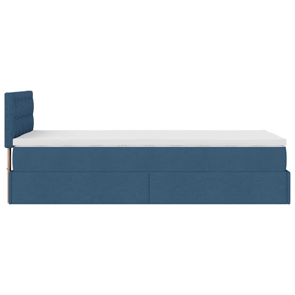 Otomanski krevet s madracem plavi 100x200 cm tkanine