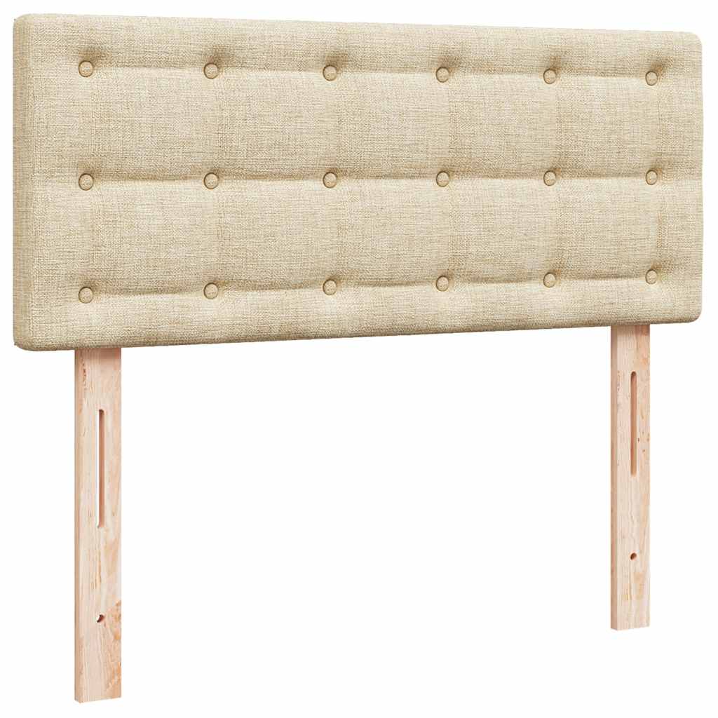 Otomanski okvir kreveta s madraca krem 120x190 cm od tkanine