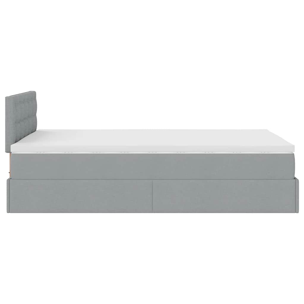 Otomanski krevet s madracem svijetlosivi 120x200 cm tkanine