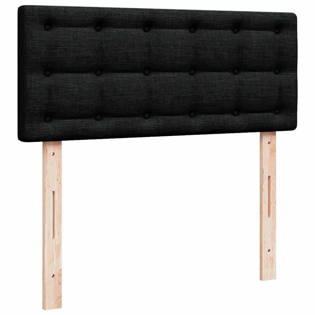 Otomanski krevet s madracem crni 120x200 cm tkanine