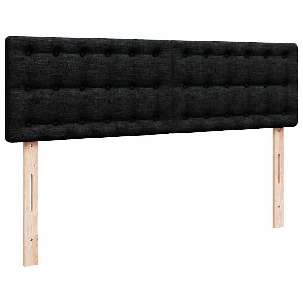 Otomanski krevet s madracem crni 140x190cm od tkanine
