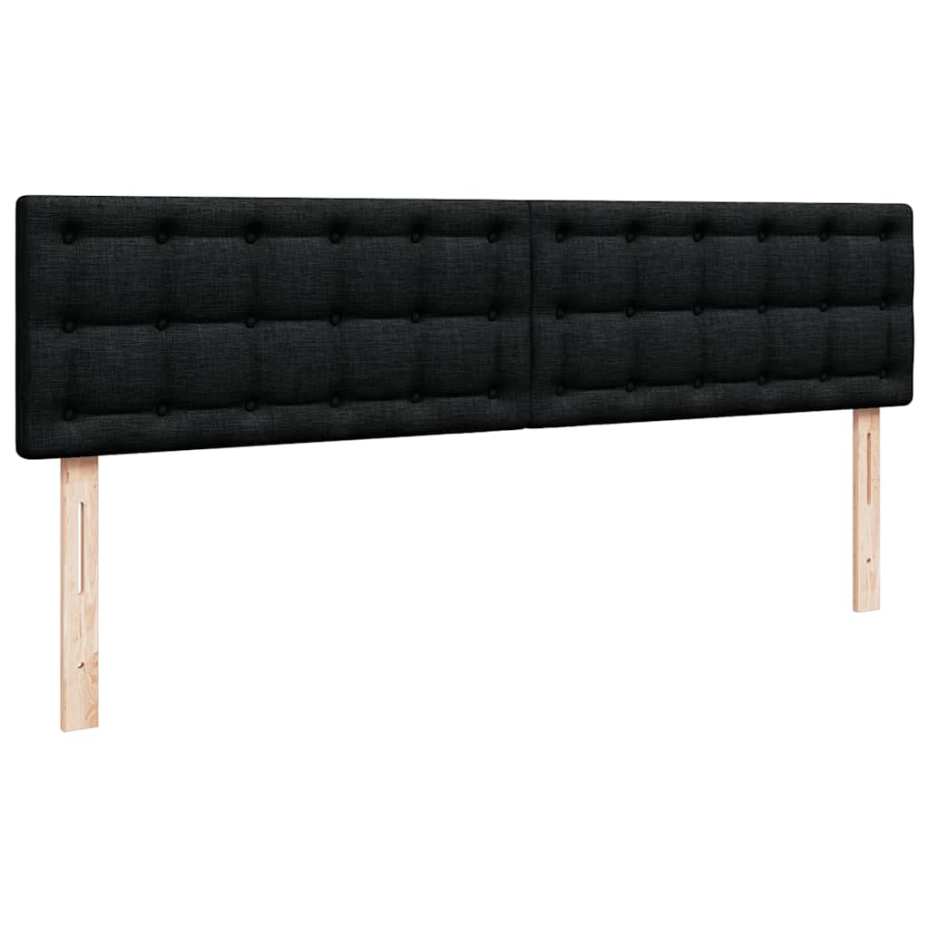 Otomanski krevet s madracem crni 160x200cm od tkanine