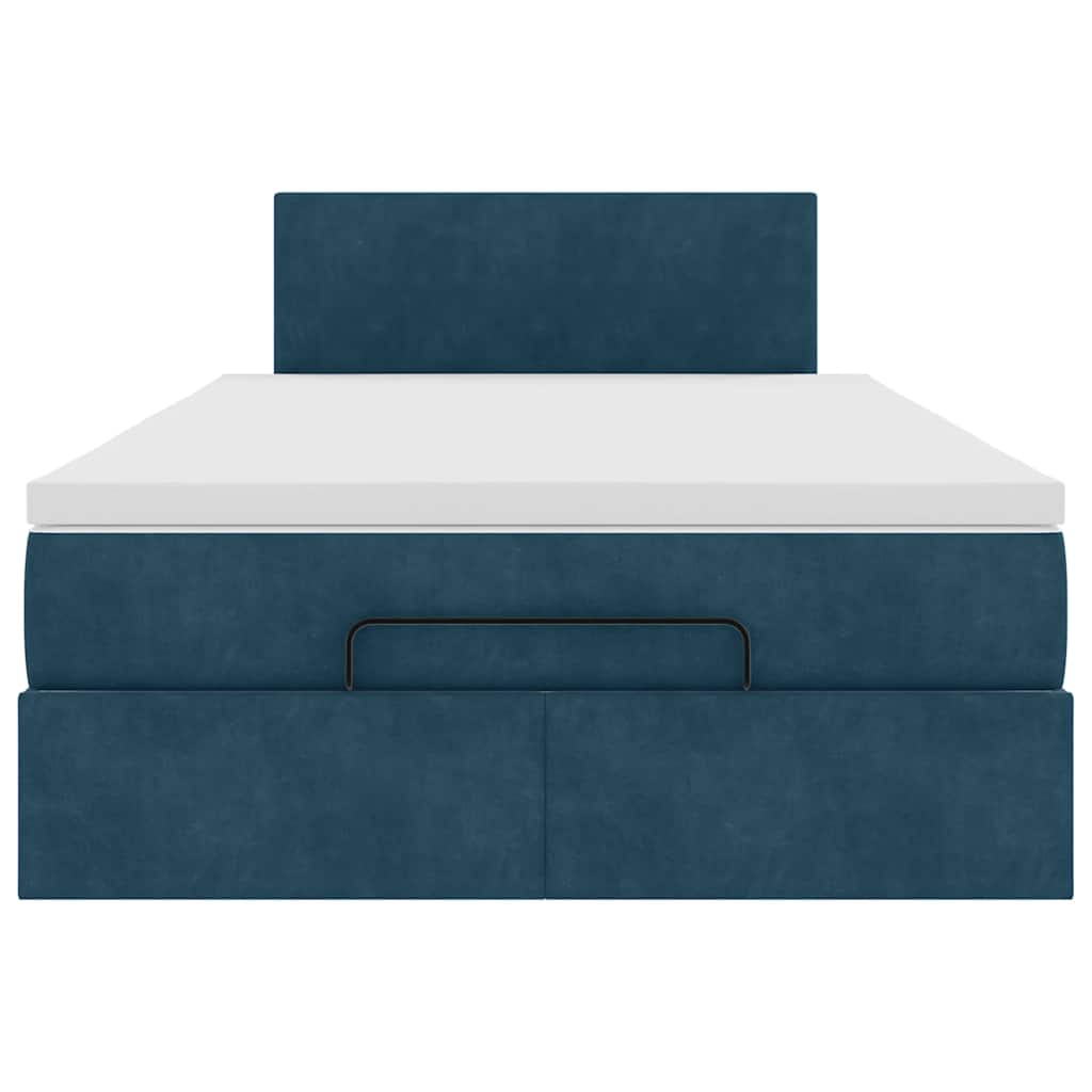 Okvir kreveta s madracem tamnoplavi 120x200 cm baršunasti