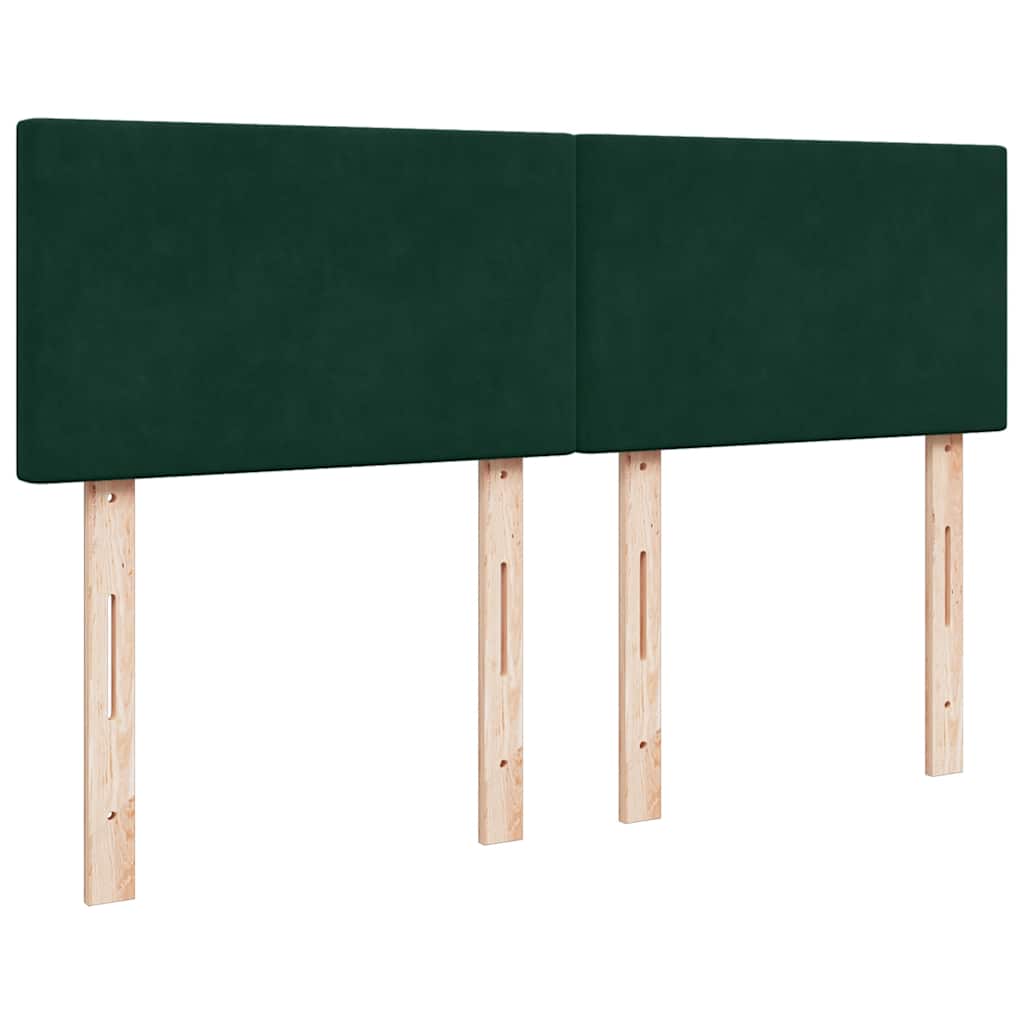Otomanski krevet s madracem tamnozeleni 140x200 cm baršunasti
