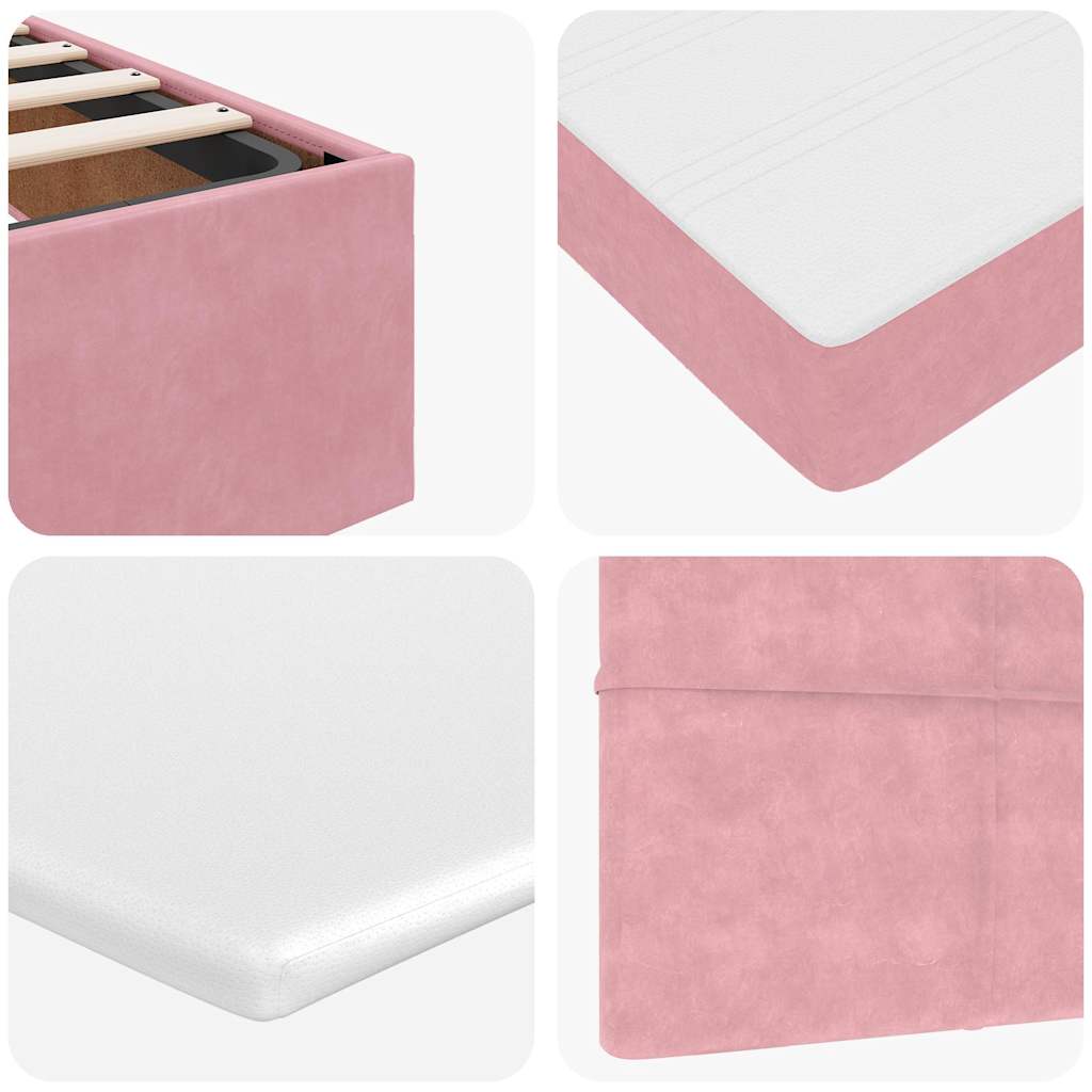 Otomanski okvir kreveta s madraca ružičasti 80x200cm baršunasti