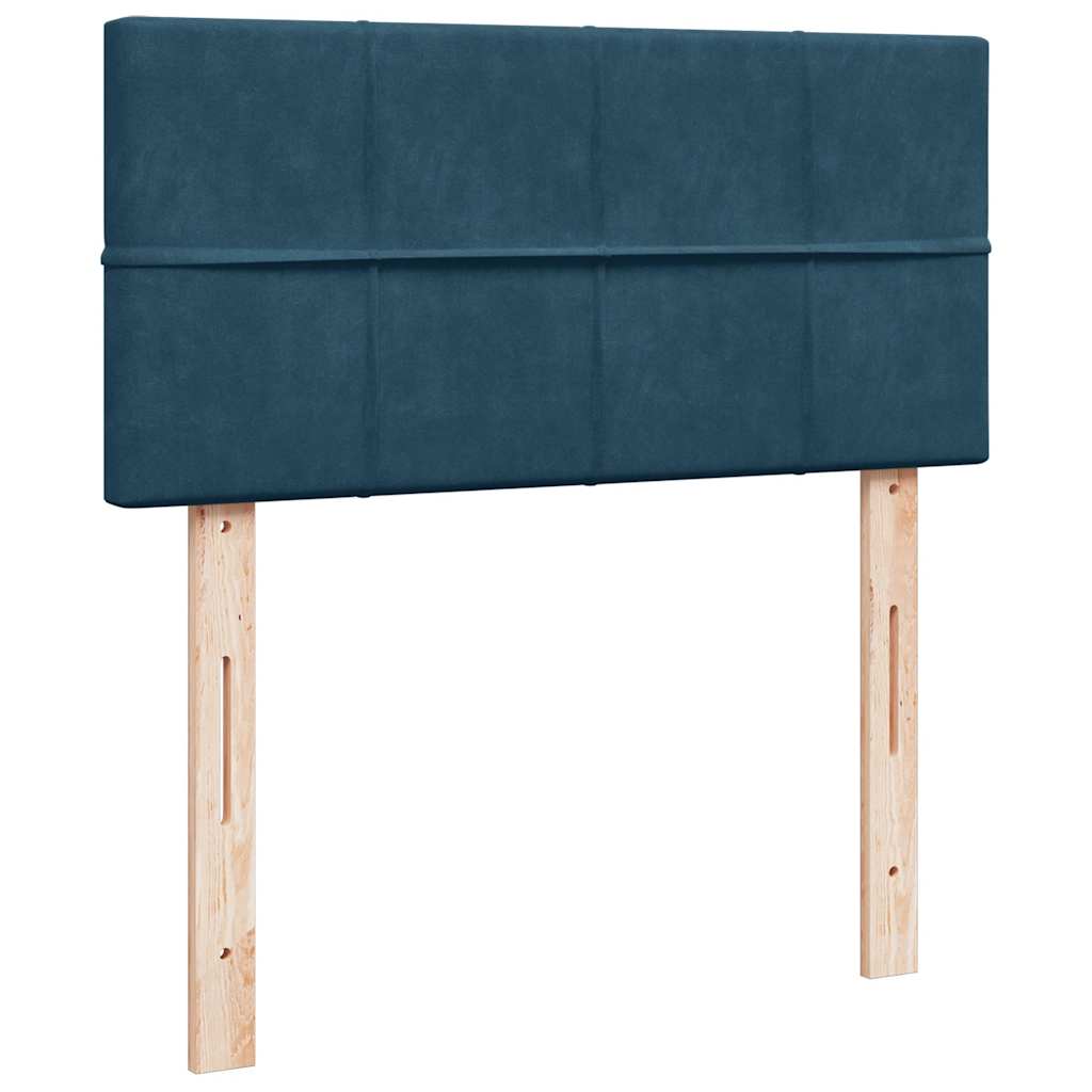 Okvir kreveta s madraca tamnoplavi 90x190cm baršunasti