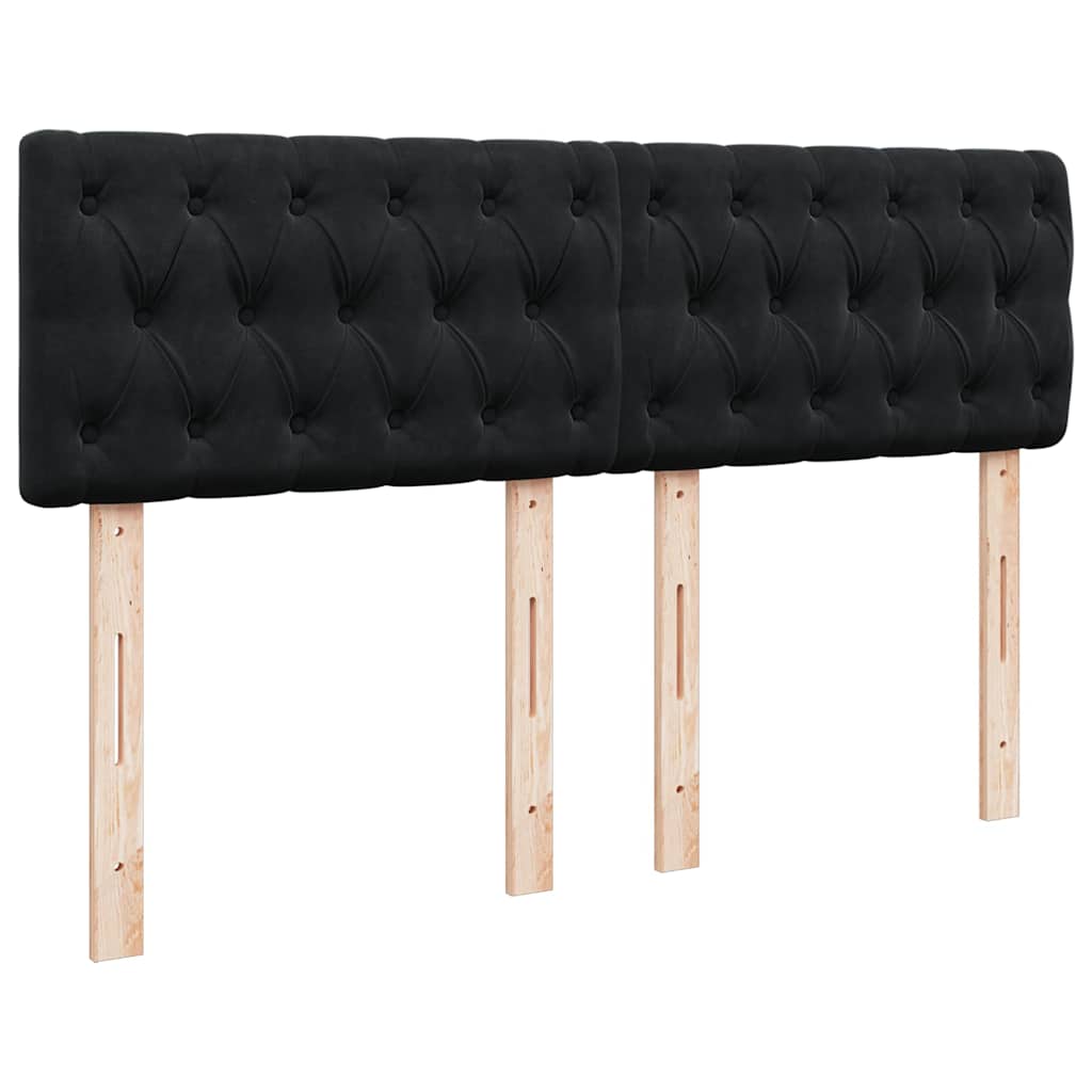 Otomanski krevet s madracem crni 140x190cm baršunasti