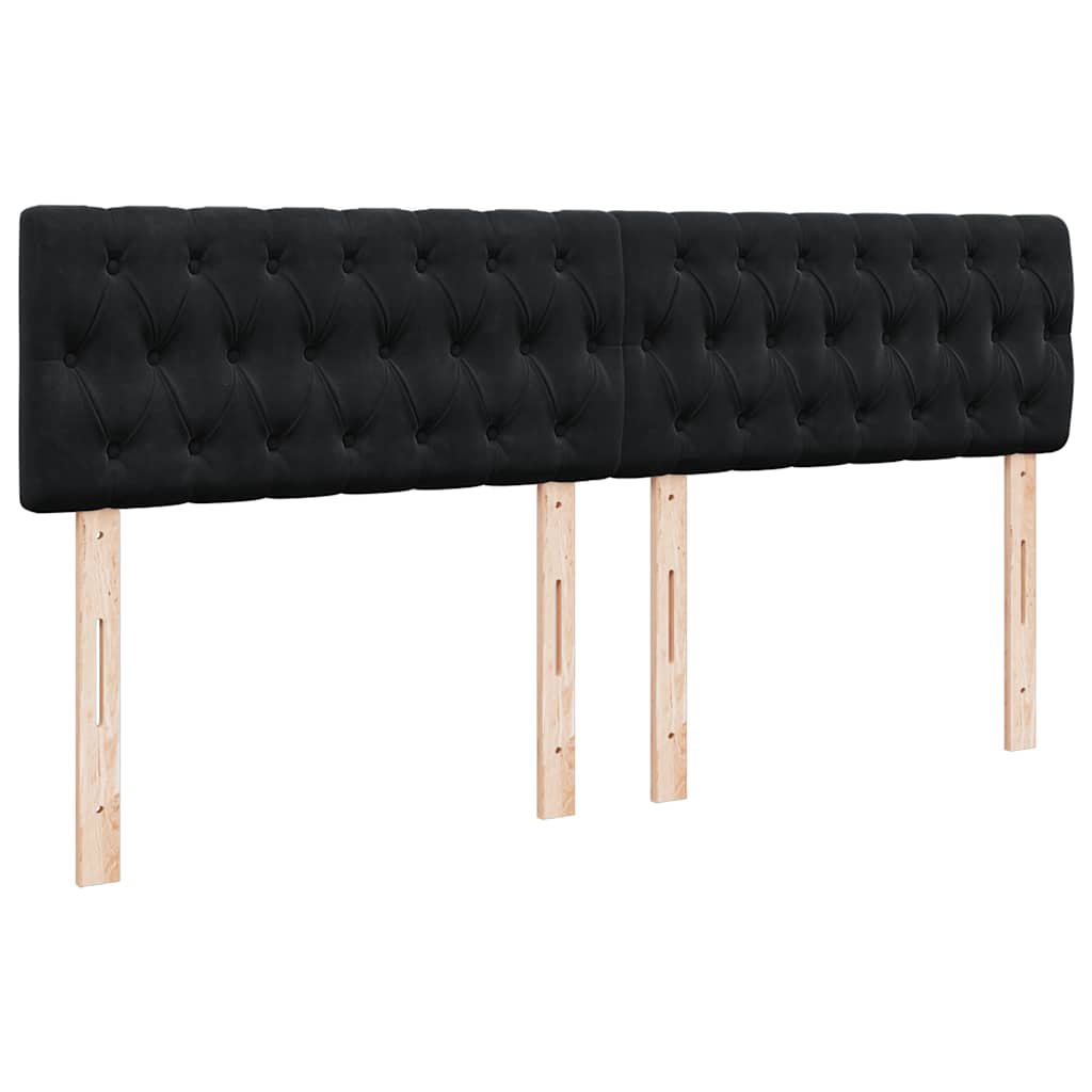 Otomanski krevet s madracem crni 180x200 cm baršunasti