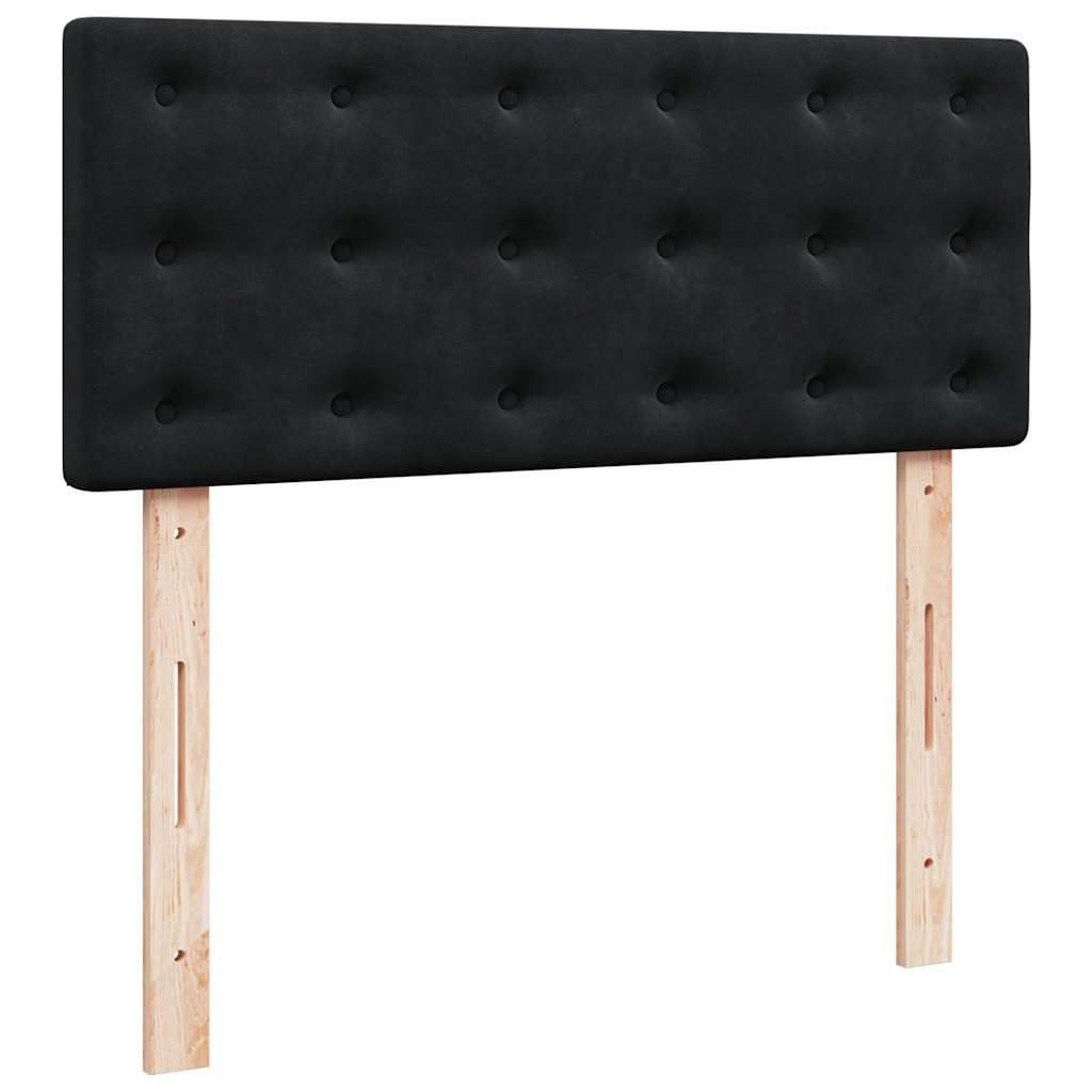 Otomanski krevet s madraca crni 120x190 cm baršunasti