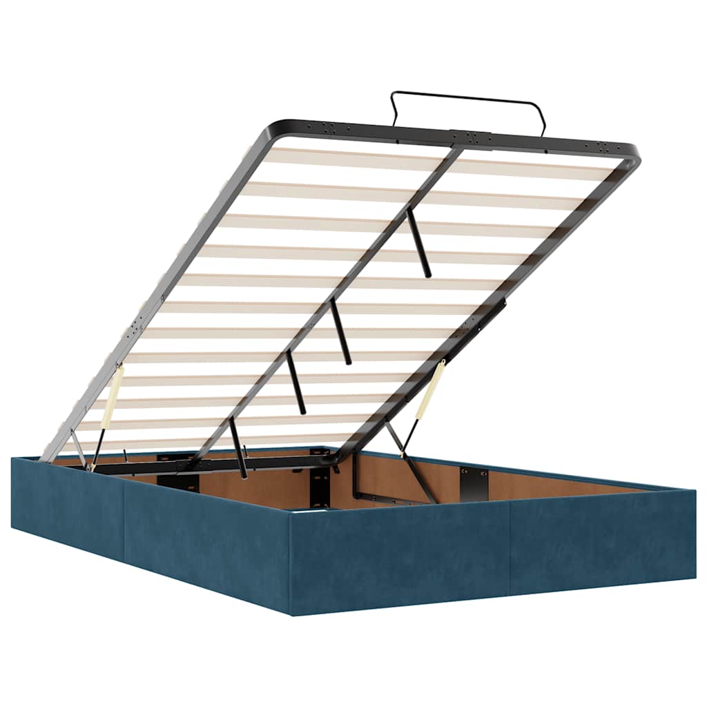 Okvir kreveta s madracem tamnoplavi 120x200 cm baršunasti