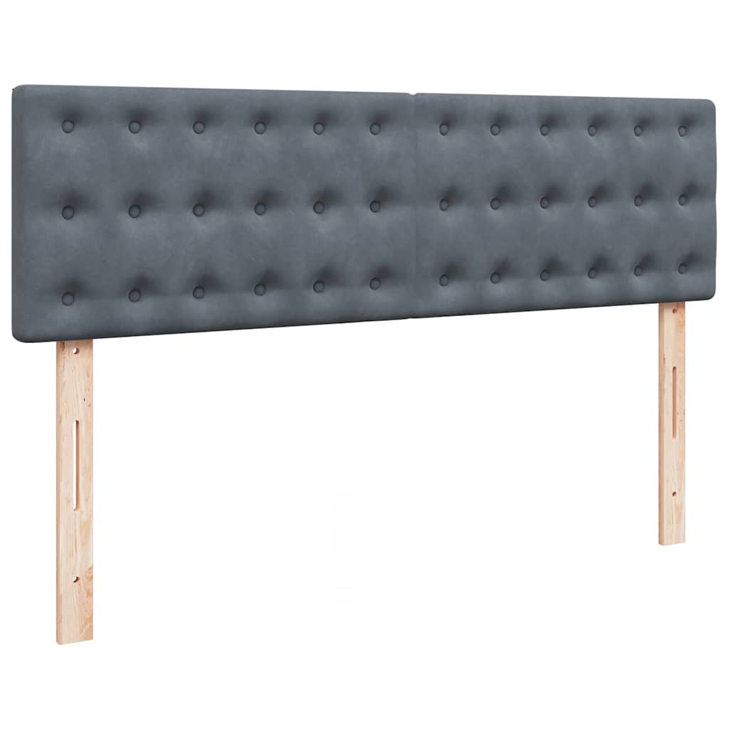 Otomanski krevet s madracem tamnosivi 140x200 cm baršunasti