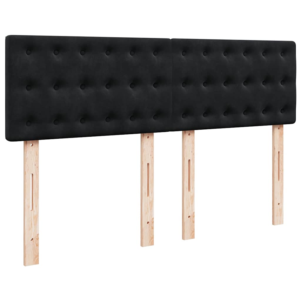 Ottoman krevet s madracem crni 140x200 cm baršun