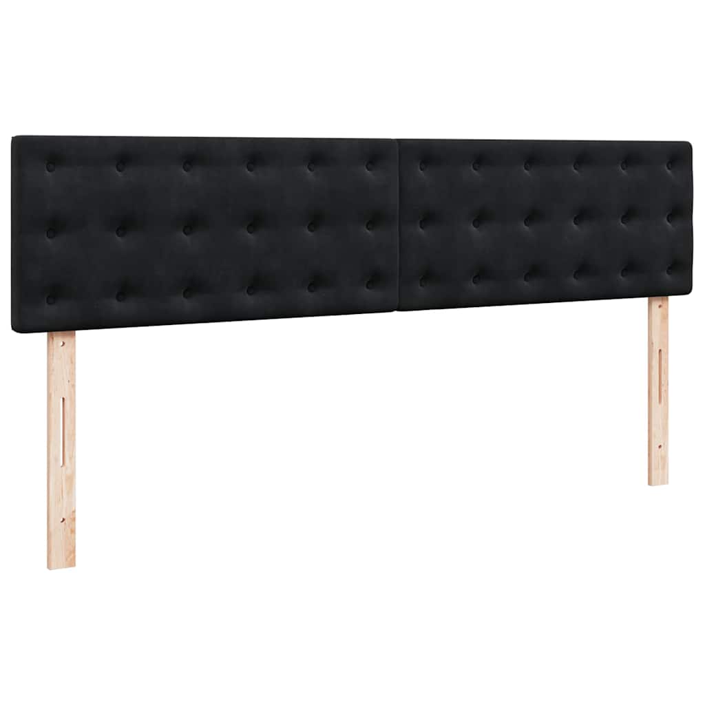 Otomanski krevet s madracem crni 160x200 cm baršunasti
