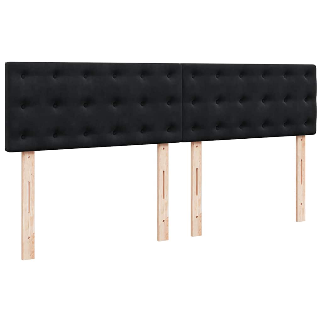 Otomanski krevet s madracem crni 180x200 cm baršunasti