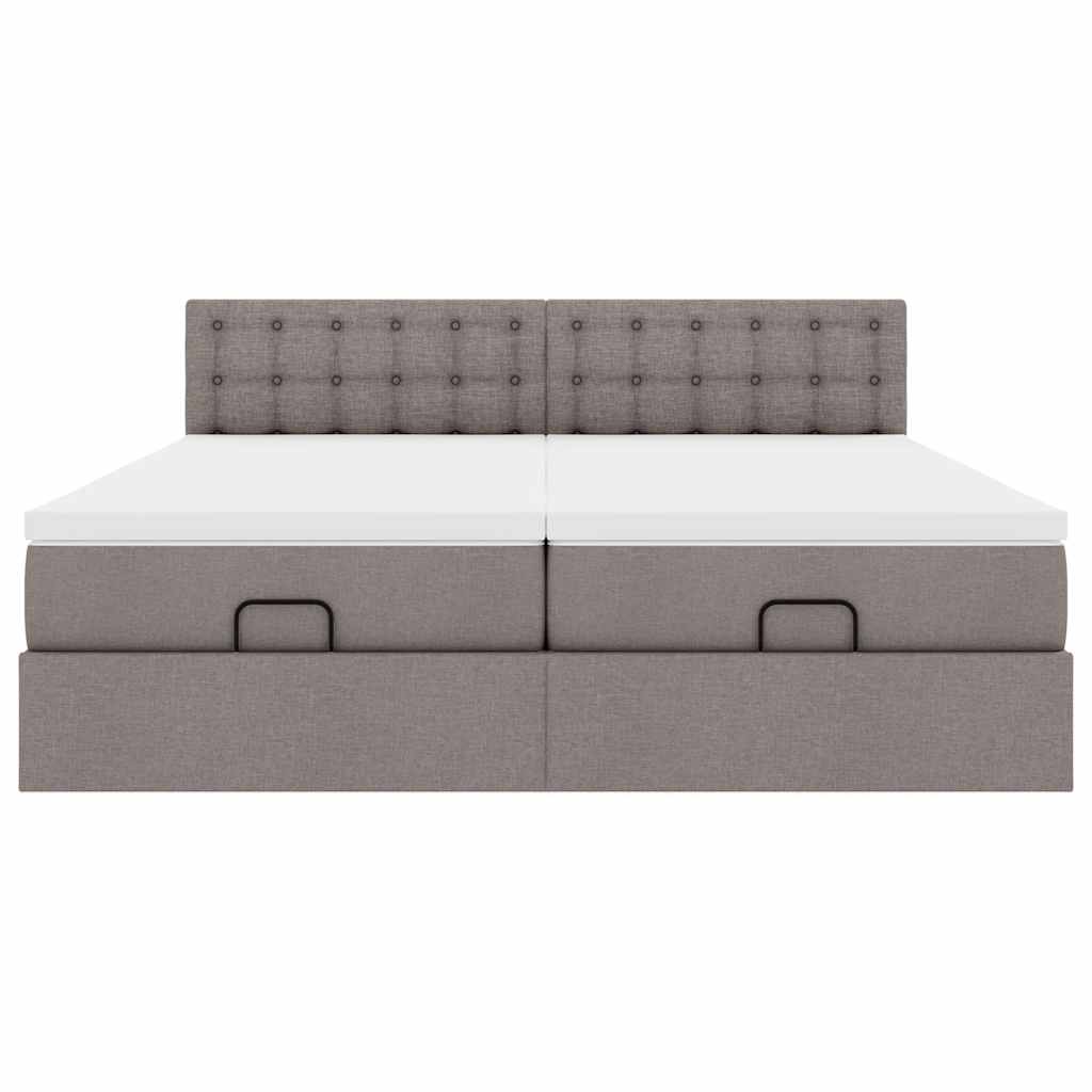Ottoman krevet s madracima, taupe 160x200 cm, tkanina