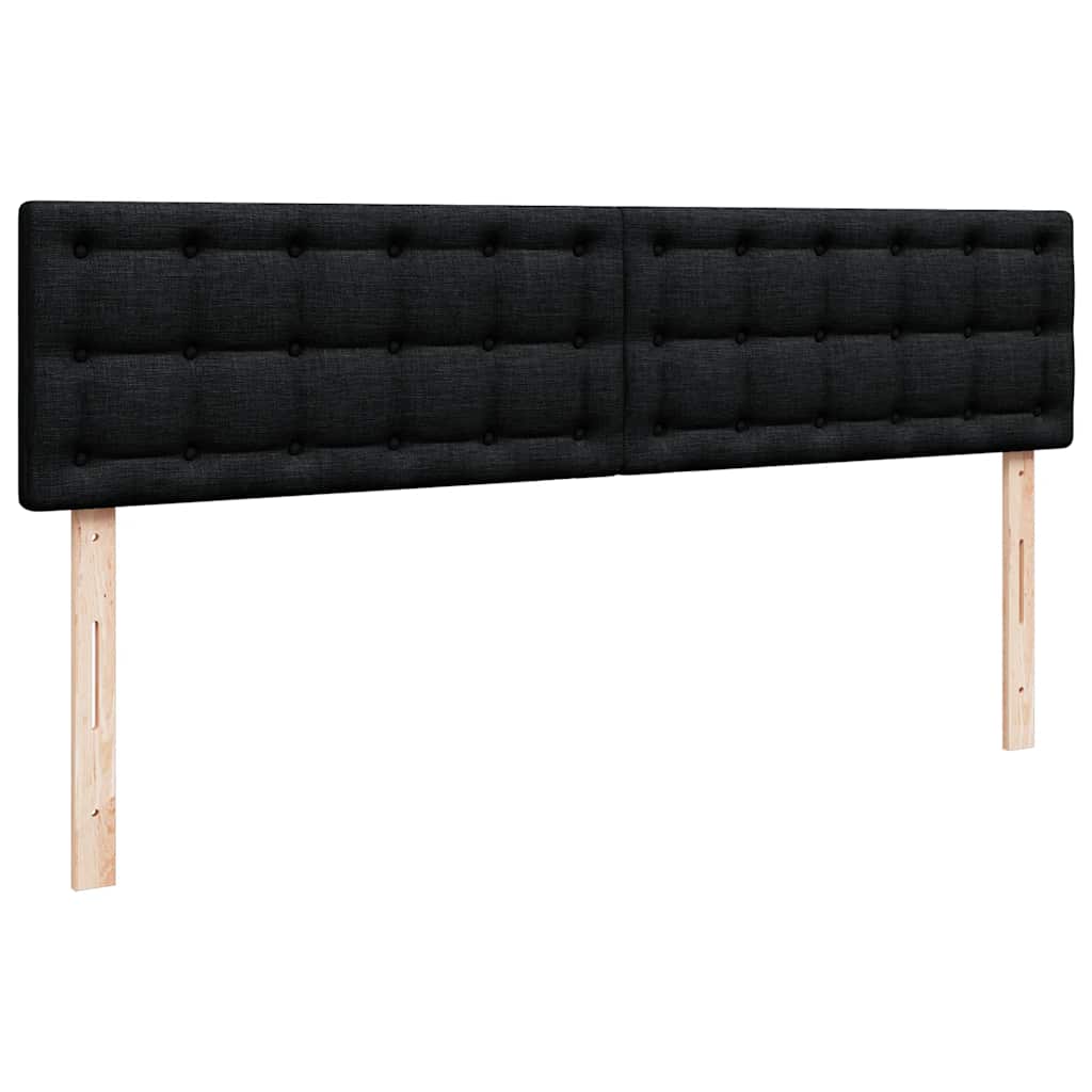 Otomanski okvir kreveta s madracima crni 180x200cm od tkanine
