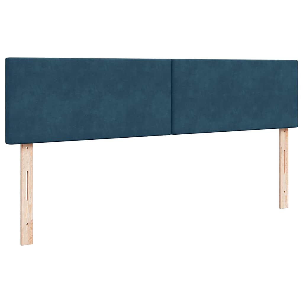 Otomanski okvir kreveta s madracima plavi 200x200cm baršunasti