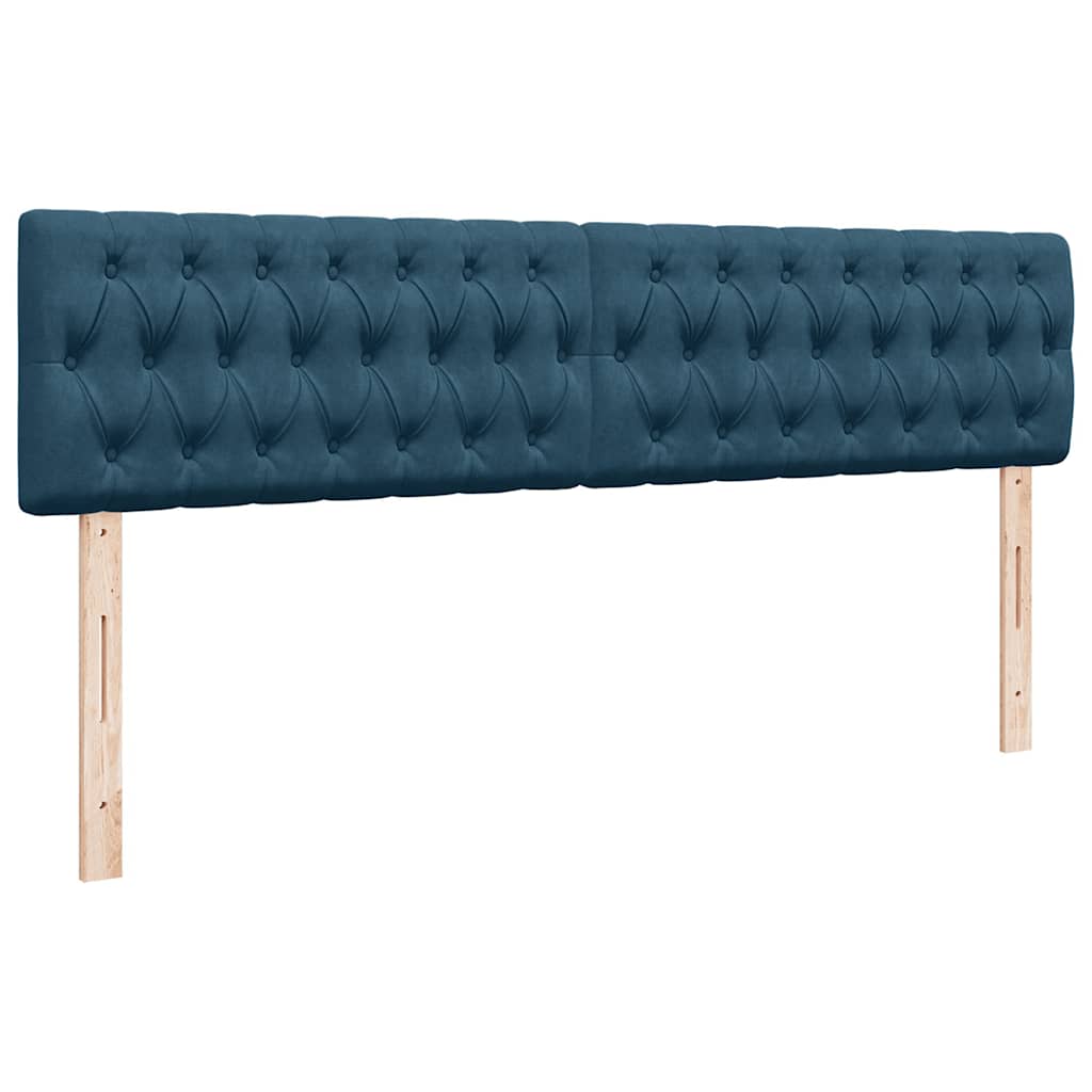 Okvir kreveta s madracima tamnoplavi 160x200cm baršunasti